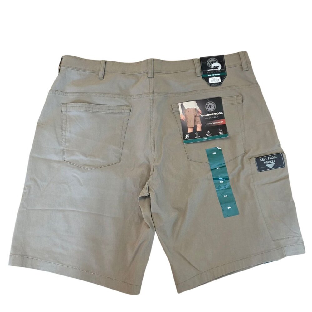 🛑SOLD🛑Weatherproof Tech Utility Shorts Mens 40 Light Oak Stretch Pocket Hiking - Picture 4 of 16